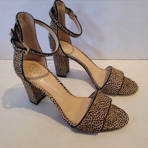 Vince Camuto High Heels Shoes Women's Sexy Leopard Cheetah Print Ankle Size 7.5